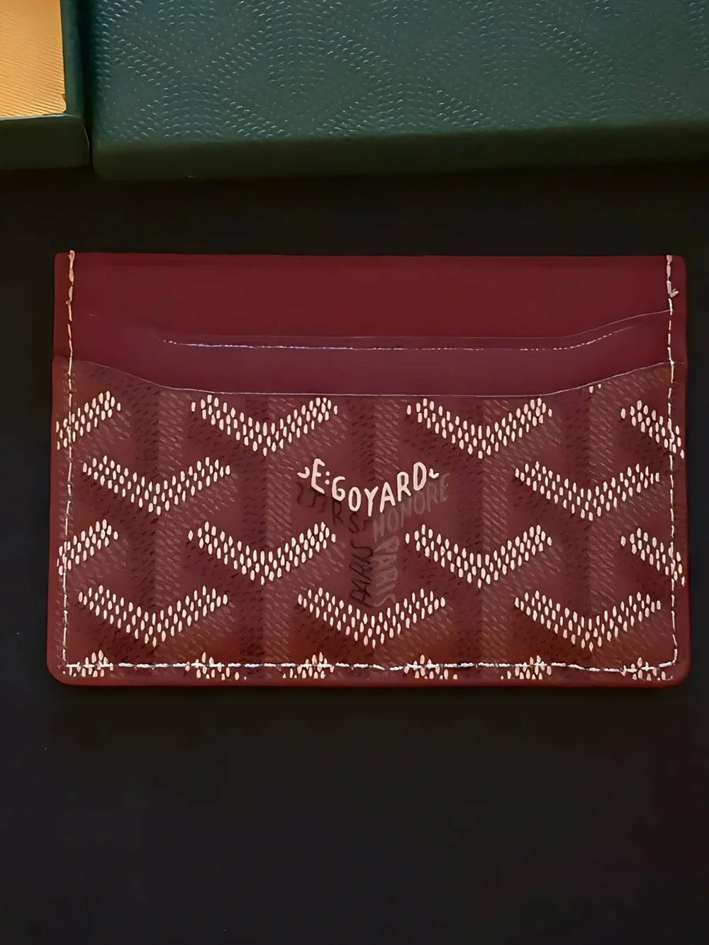 Goyard Burgundy Monogram Card Holder